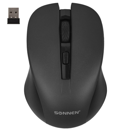 Мышь беспроводная с бесшумным кликом SONNEN V18, USB, 800/1200/1600 dpi, 4 кнопки, черная фото 10
