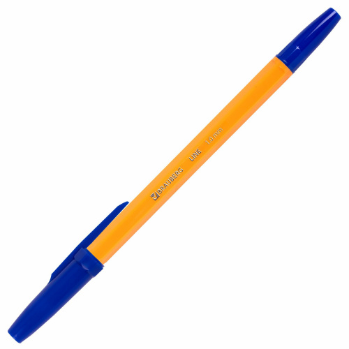 Ручка шариковая BRAUBERG "ORANGE Line", корпус оранжевый, линия письма 0,5 мм, синяя фото 2