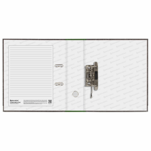 Папка-регистратор BRAUBERG, усиленный корешок, мраморное покрытие, 80 мм, с уголком, зеленая фото 6