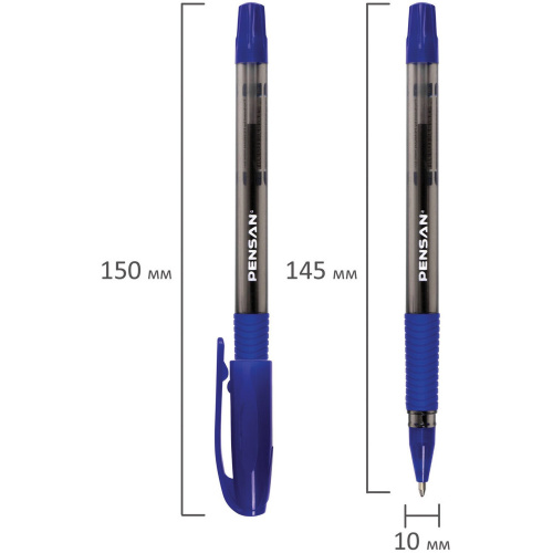 Ручка шариковая масляная с грипом PENSAN "Sign-Up", классические цвета, ассорти, линия письма 0,8 мм фото 3