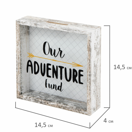 Рамка-копилка 14х14 см для фото 13,5х13,5 см, стекло, МДФ, BRAUBERG "Adventure", 391257 фото 3