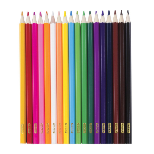 Карандаши цветные ПИФАГОР, 18 цветов, классические, заточенные, картонная упаковка фото 2