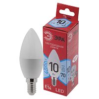 Лампа светодиодная ЭРА, 10(70)Вт, цоколь Е14, свеча, нейтральный белый, 25000 ч
