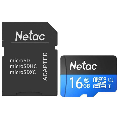 Карта памяти microSDHC 16 ГБ NETAC P500 Standard, UHS-I U1,80 Мб/с (class 10), адаптер фото 2