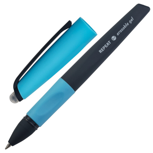 Ручка стираемая гелевая BRAUBERG REPEAT, +3 сменных стержня, линия письма 0,5 мм, синяя фото 2
