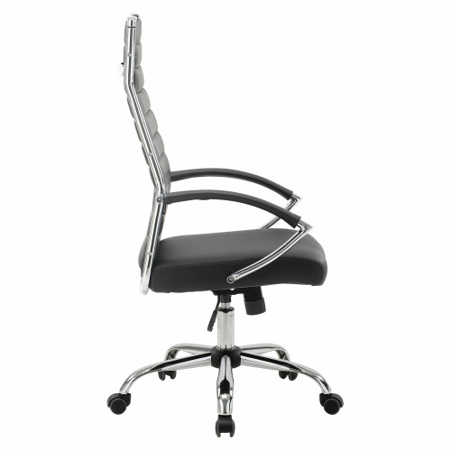 Кресло офисное BRABIX "Style EX-528", экокожа, хром, черное фото 5
