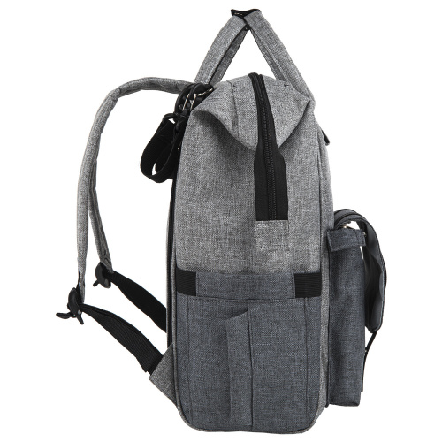 Рюкзак для мамы BRAUBERG MOMMY, 41x24x17 см, крепления для коляски, термокарманы, серый фото 3