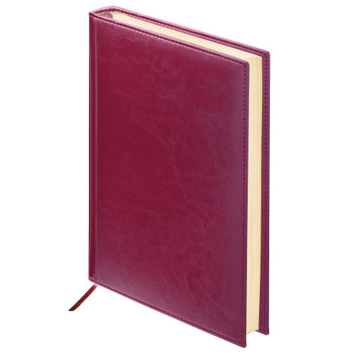 Ежедневник недатированный BRAUBERG "Imperial", А6, 100х150 мм, под кожу, 160 л., бордовый фото 2
