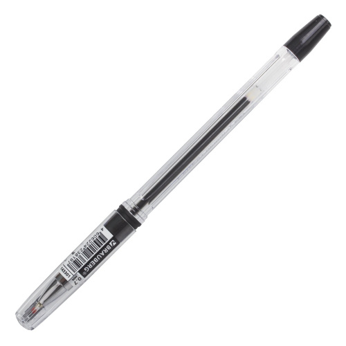 Ручка шариковая масляная с грипом BRAUBERG "i-Rite GT", корпус прозрачный, узел 0,7 мм, черная фото 8