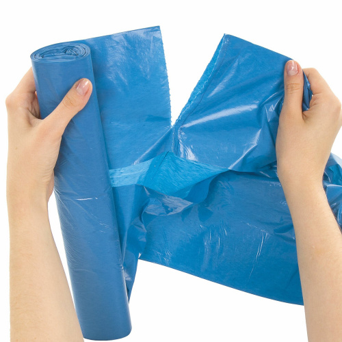 Мешки для мусора LAIMA, 60 л синие, 20 шт. особо прочные, ПВД 30 мкм фото 4