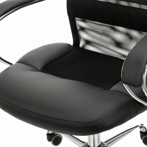 Кресло офисное BRABIX PREMIUM "Stalker EX-608 CH", хром, ткань-сетка/кожзам, черное фото 3