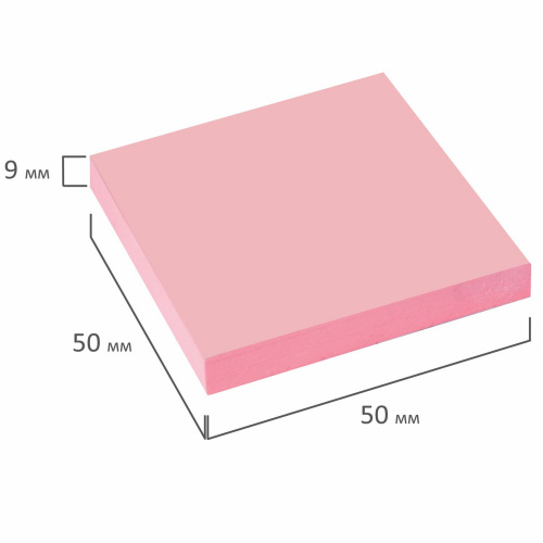 Блок самоклеящийся (стикеры) STAFF, 50х50 мм, 100 л., розовый фото 5