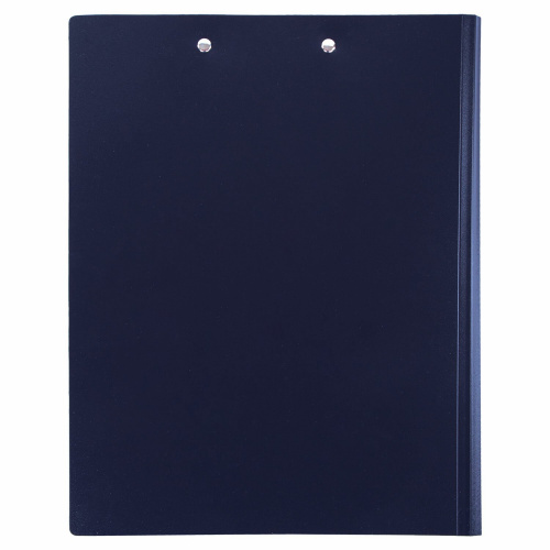 Папка-планшет STAFF, А4, с прижимом и крышкой, пластик, синяя фото 5