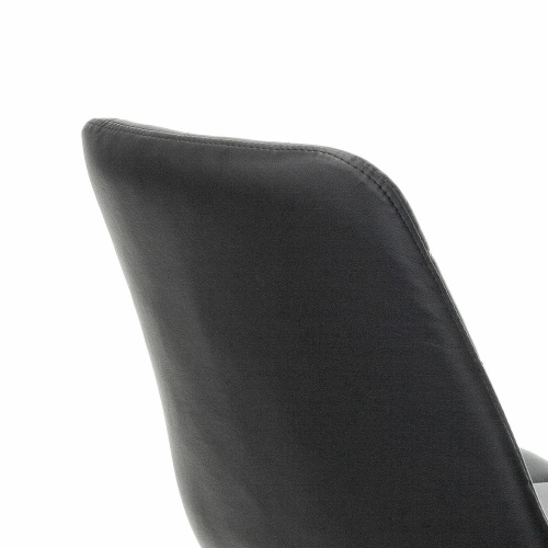Кресло BRABIX "Deco MG-316", без подлокотников, пятилучие серебристое, экокожа, черное фото 5