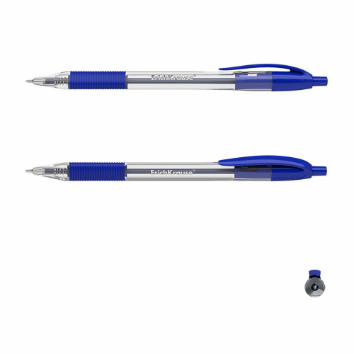 Ручка шариковая масляная автоматическая с грипом ERICH KRAUSE "U-209 Classic", синяя, линия 0,3 мм фото 2