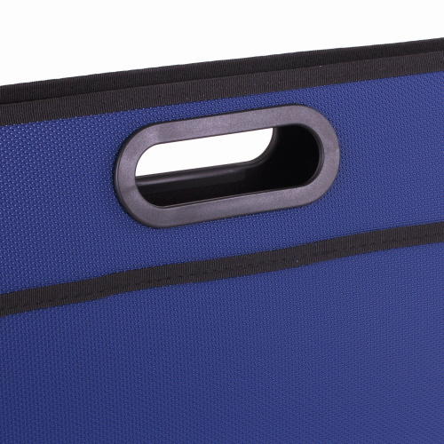 Сумка пластиковая BRAUBERG, А4+, на молнии, внешний карман, фактура бисер, синяя фото 7
