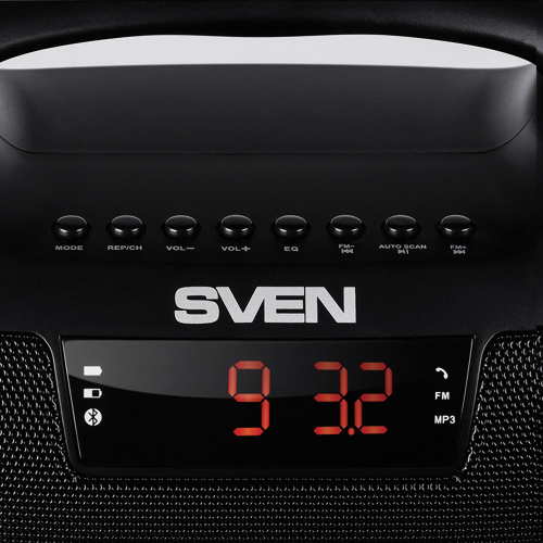 Колонка портативная SVEN PS-460, 2.0, 18 Вт, Bluetooth, FM-тюнер, USB, microUSB, черная фото 4