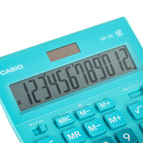 Калькулятор настольный CASIO, 210х155 мм, 12 разрядов, двойное питание, голубой фото 4