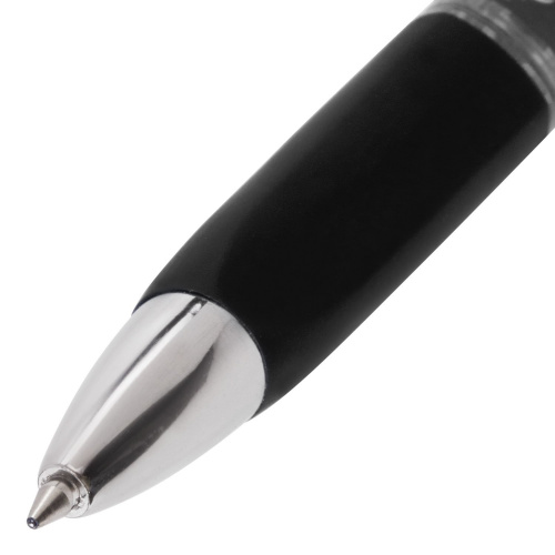 Ручка гелевая автоматическая с грипом BRAUBERG "Black Jack", линия письма 0,5 мм, черная фото 6