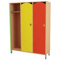 Шкаф для одежды детский NO NAME, 3 отделения, 1080х340х1340 мм, бук бавария/цветной фасад