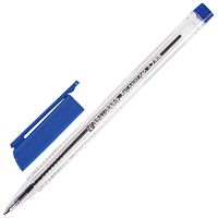 Ручка шариковая BRAUBERG, трехгранная, корпус прозрачный, узел 0,7 мм, линия письма 0,5 мм, синяя