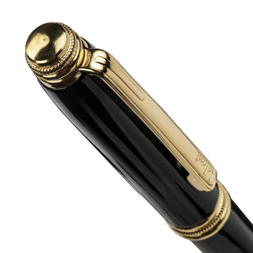 Ручка подарочная шариковая GALANT "Black", корпус черный, золотистые детали, синяя фото 7