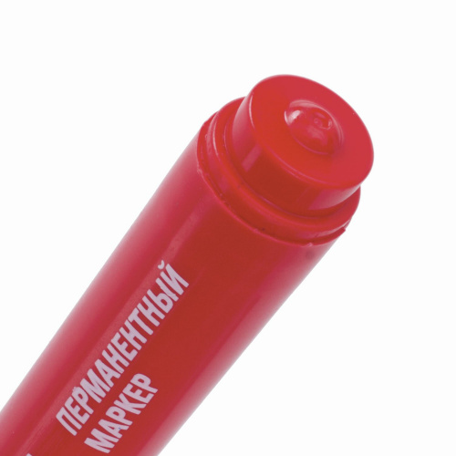 Маркер перманентный (нестираемый) STAFF "Basic", круглый наконечник, 2,5 мм, красный фото 4