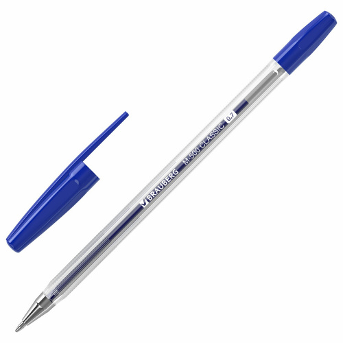 Ручки шариковые BRAUBERG "M-500", 10 шт., линия письма 0,35 мм, синие фото 2