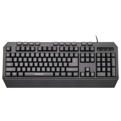 Клавиатура проводная игровая SONNEN KB-7700, USB, 104 клавиши + 10 программир клавиш, RGB, черная фото 7