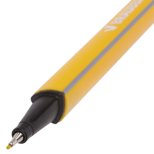 Ручка капиллярная (линер) BRAUBERG "Aero", металлический наконечник, линия письма 0,4 мм, желтая фото 4
