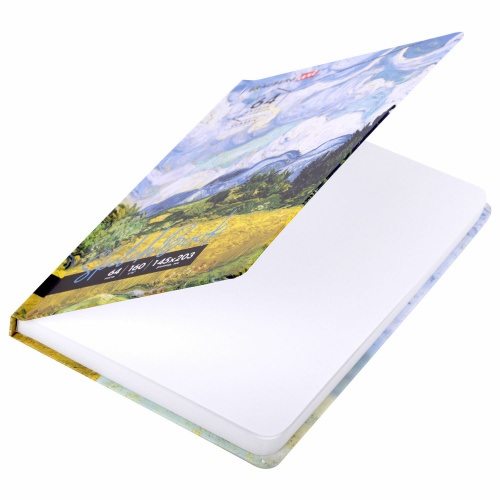 Скетчбук BRAUBERG ART CLASSIC "Ван Гог", белая бумага, 145х203 мм, 64 л., резинка, твердый фото 6