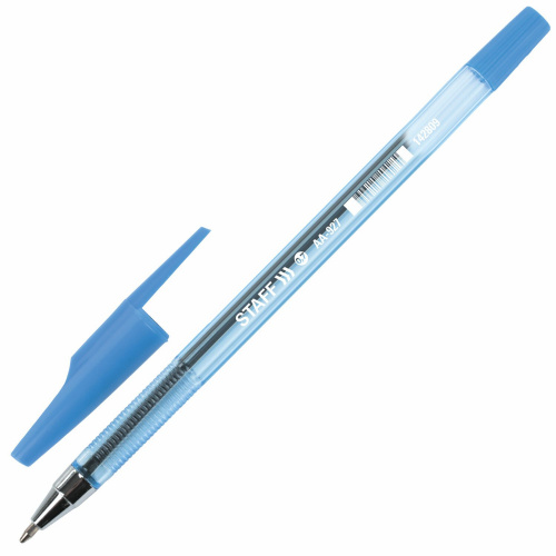Ручка шариковая STAFF AA-927, синяя, корпус тонированный, хромированные детали, линия 0,35 мм
