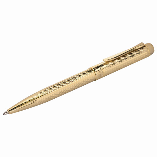 Ручка подарочная шариковая GALANT "Graven Gold", корпус золотистый с гравировкой, синяя фото 6