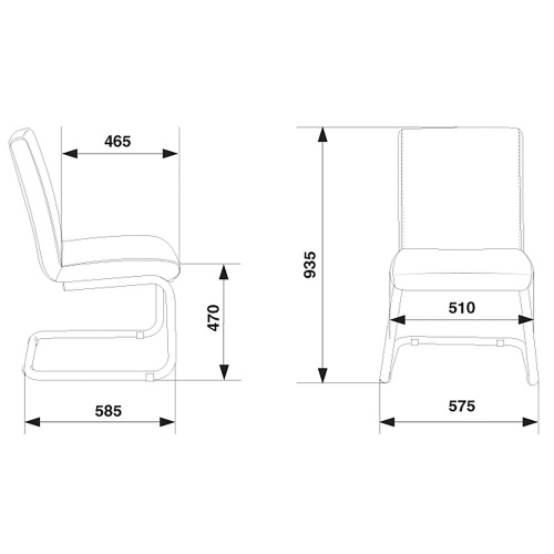 Кресло для приемных и переговорных CH-250-V, хром, экокожа, черное фото 2