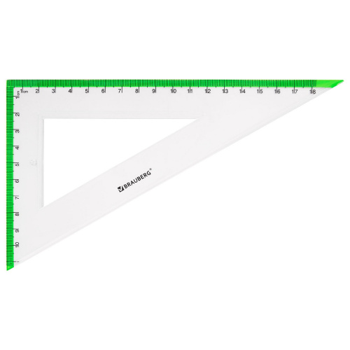 Набор чертежный BRAUBERG "FRESH ZONE", линейка 30 см, 2 треугольника, транспортир, большой фото 5
