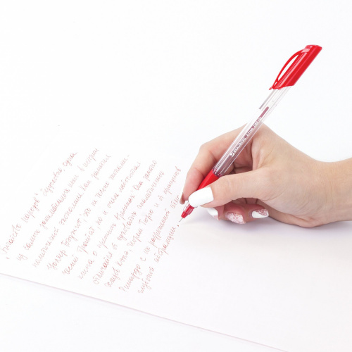 Ручка шариковая масляная BRAUBERG "Extra Glide GT", трехгранная, линия письма 0,35 мм, красная фото 6