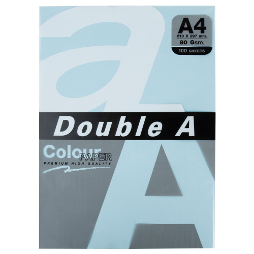 Бумага цветная DOUBLE A, А4, 80 г/м2, 100 л. (5 цветов x 20 листов), микс пастель фото 2