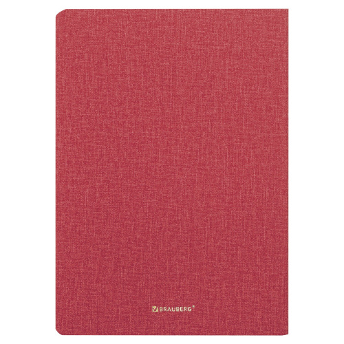Тетрадь BRAUBERG BRIGHT, 60 л., B5, 179х250мм, обложка кожзам под рогожку, сшивка, красный фото 4