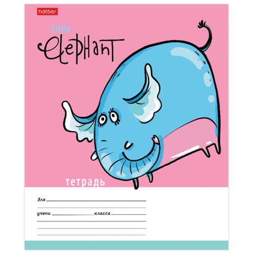 Тетрадь HATBER Little Elephant, 12л., клетка, обложка картон фото 6