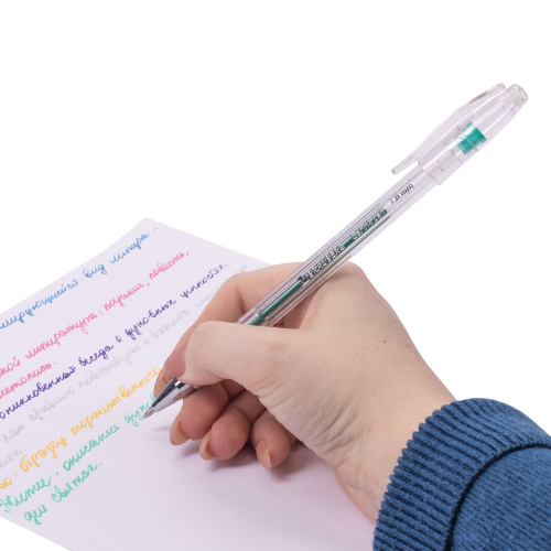 Ручки гелевые BRAUBERG "Jet", 6 цветов, блестки, узел 1 мм, линия письма 0,8 мм фото 3