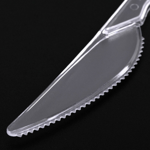 Нож одноразовый пластиковый БЕЛЫЙ АИСТ ЭТАЛОН, 180 мм, 50 шт., прозрачный фото 8