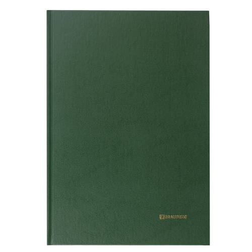 Книга учета BRAUBERG, А4, 96 л., клетка, твердая, бумвинил, блок офсет, зеленая фото 2