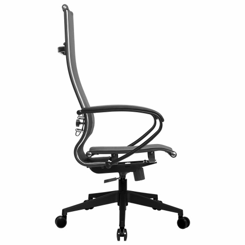 Кресло офисное МЕТТА "К-7" пластик, прочная сетка, сиденье и спинка регулируемые, черное фото 8