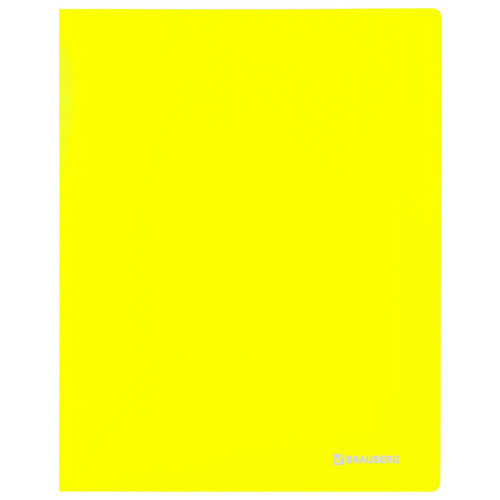 Папка на 2 кольцах BRAUBERG "Neon", 25 мм, до 170 листов, внутренний карман, неоновая, желтая фото 2