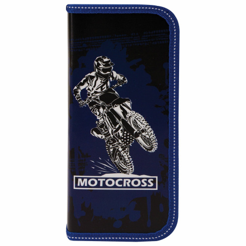 Пенал ПИФАГОР "Motocross", 19х9 см, 1 отделение, ламинированный картон