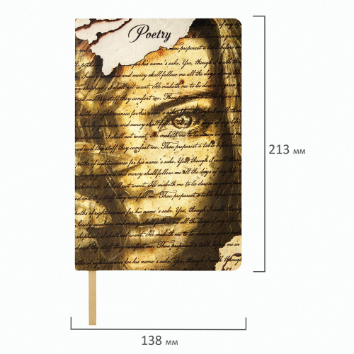 Ежедневник недатированный А5 (138х213 мм), BRAUBERG VISTA, под кожу, гибкий, 136 л., "Poetry" фото 2