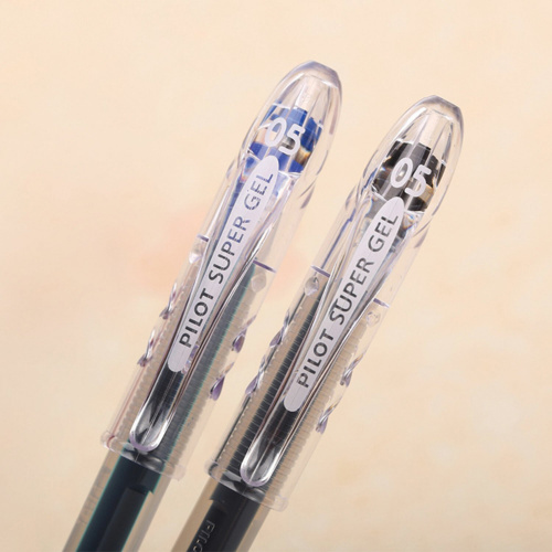 Ручка гелевая PILOT "Super Gel", корпус прозрачный, узел 0,5 мм, линия письма 0,3 мм, синяя фото 6