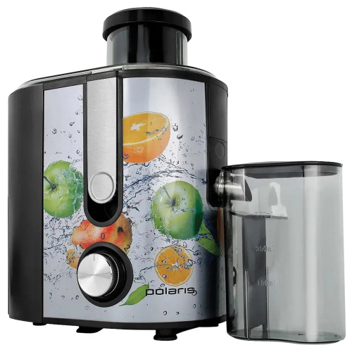 Соковыжималка POLARIS PEA 0829 Fruit Fusion, 800 Вт, стакан 0,35 л, емкость жмыха 1 л, пластик, сталь/черный, 15935 фото 10