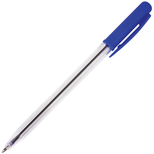 Ручка шариковая автоматическая STAFF "Basic", корпус прозрачный, линия письма 0,4 мм, синяя фото 6