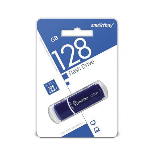 Флеш-диск SMARTBUY Crown, 128 GB, USB 3.0, синий фото 3